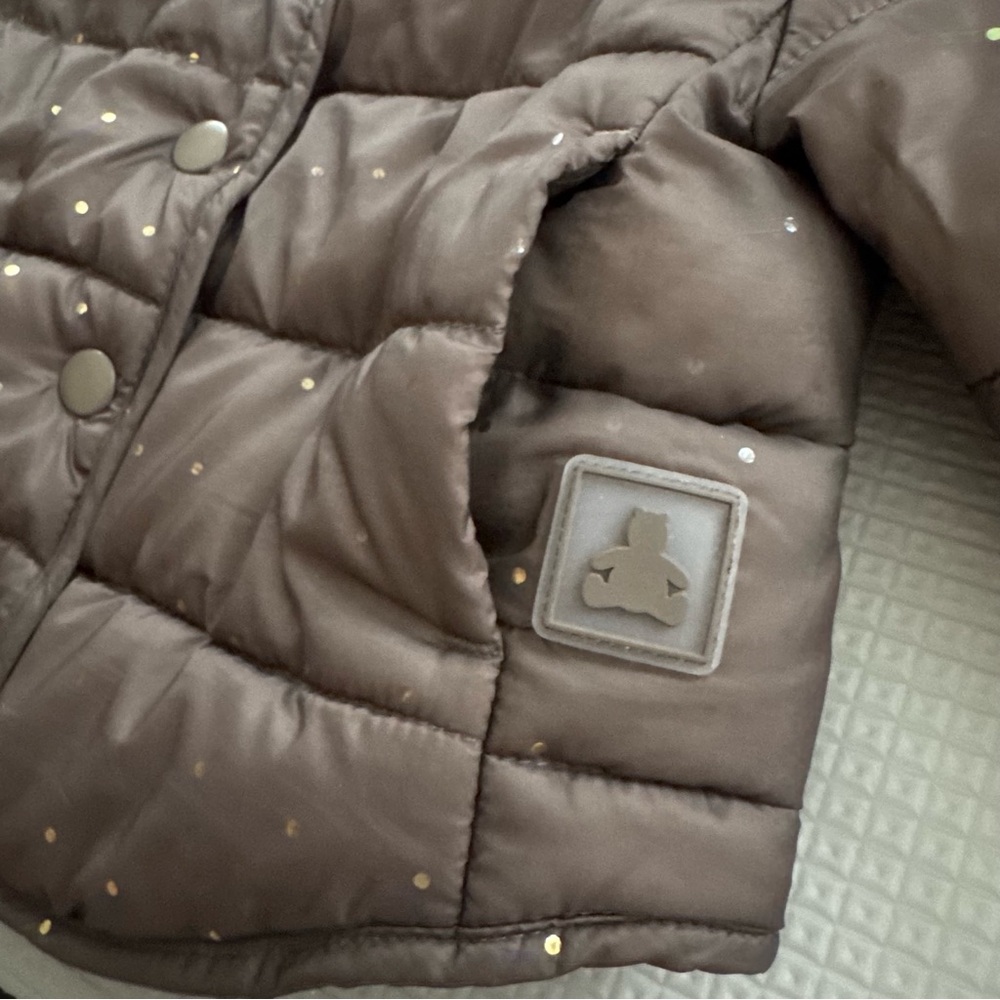 Gap Baby Brown & Gold Puffer Jacket - Picture 3 of 6